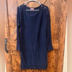 Lilly Pulitzer women's navy blue Jupiter wool blend sweater dress size med EUC‎
